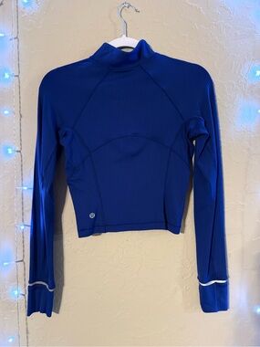 Lululemon Athletica Its Rulu Run Cropped Half Zip Ribbed in the Color Psychic